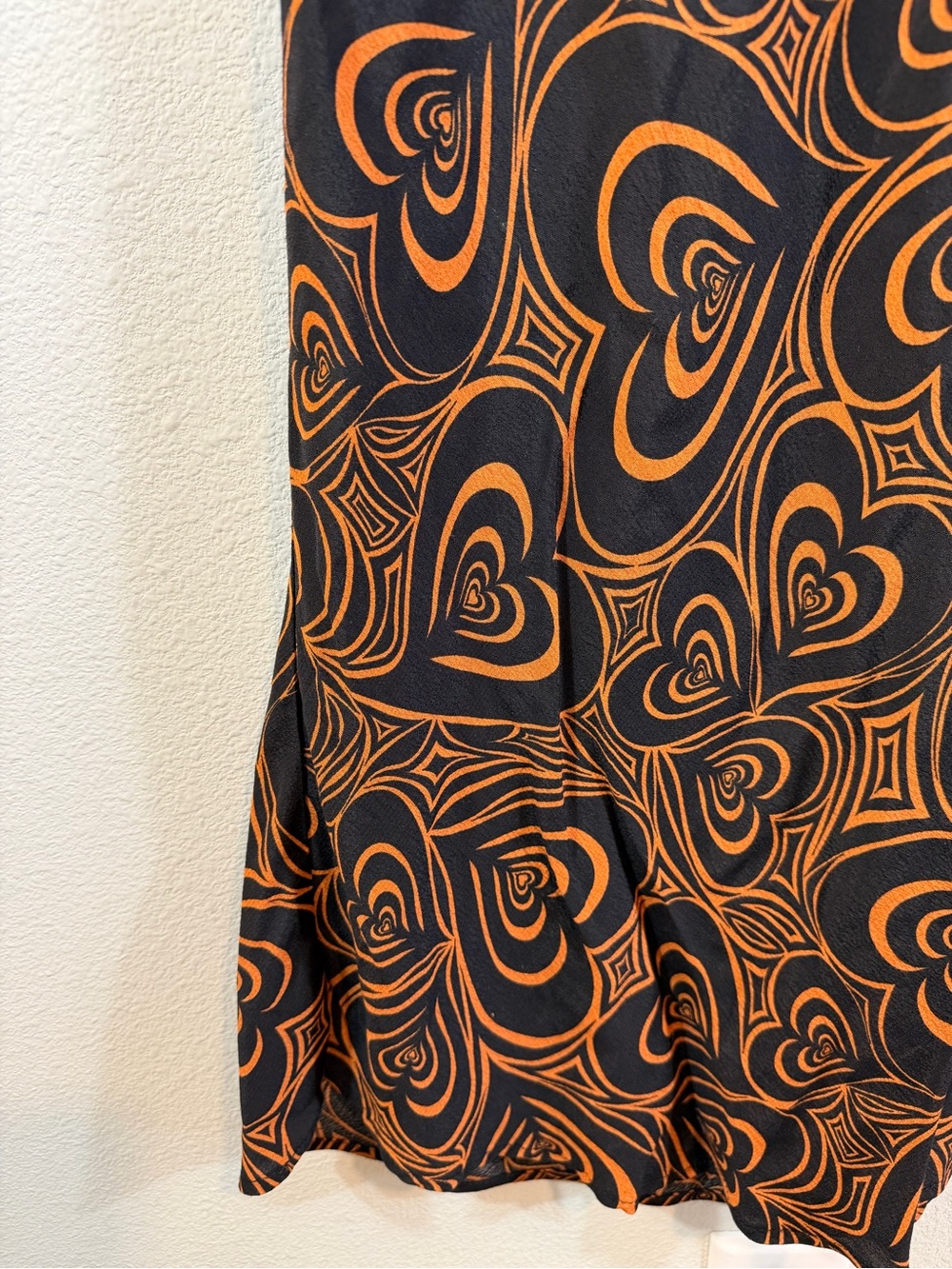 Lisa Says Gah Wild Hearts Midi Slip Dress Size XS Black Orange Casual Evening - Picture 7 of 12